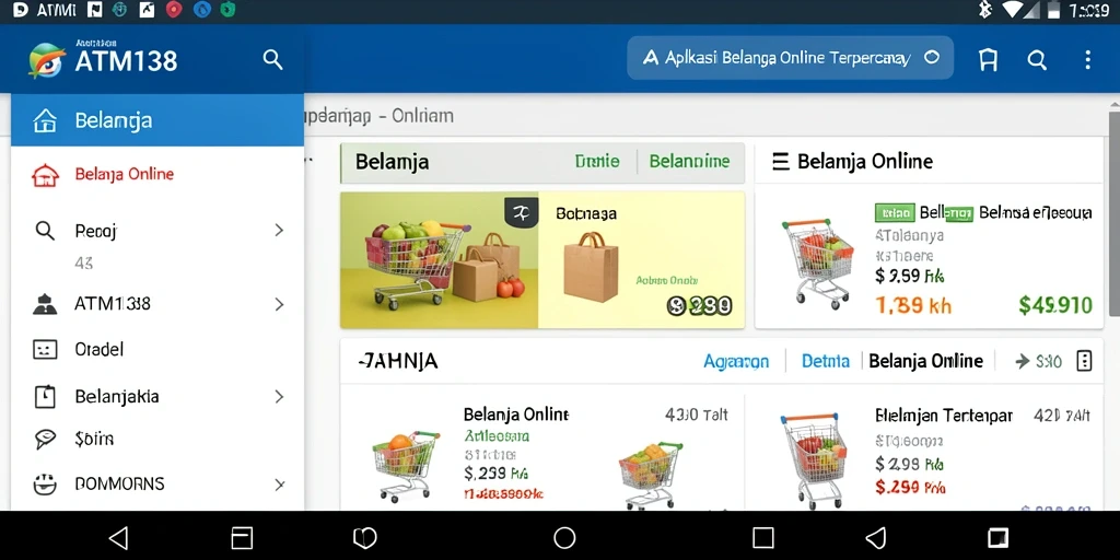 Antarmuka aplikasi ATM138 yang user-friendly untuk belanja online.