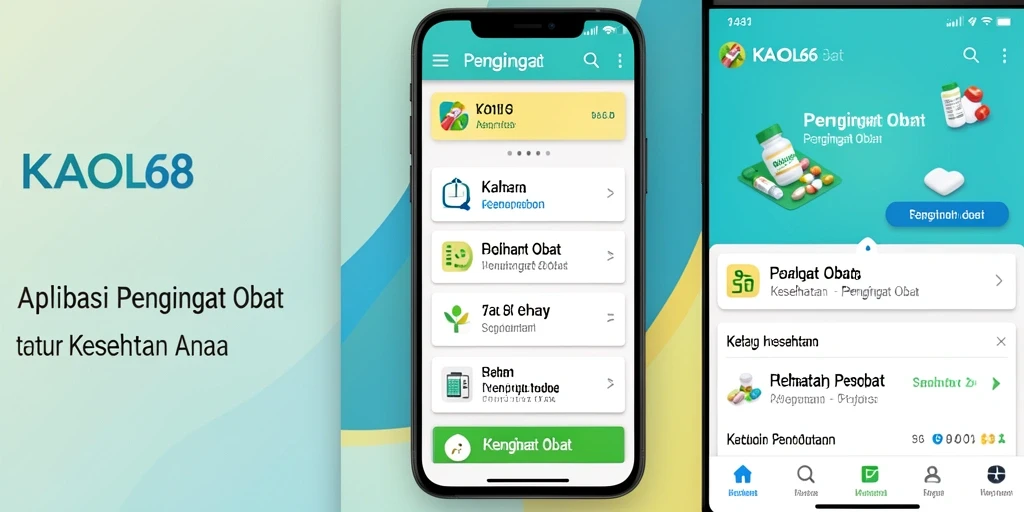 Antarmuka KAOL68 yang sederhana untuk pengingat obat.
