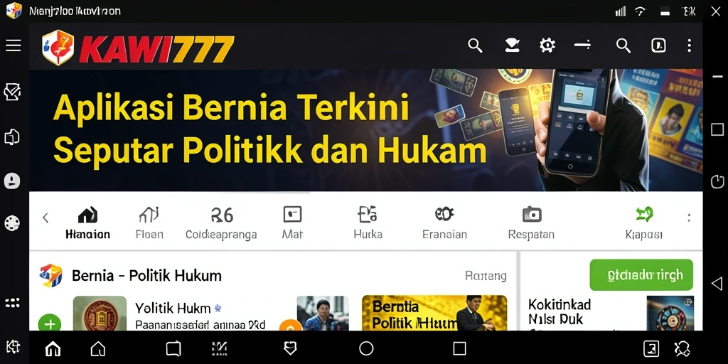 Antarmuka aplikasi KAWI777 yang informatif dan menarik.