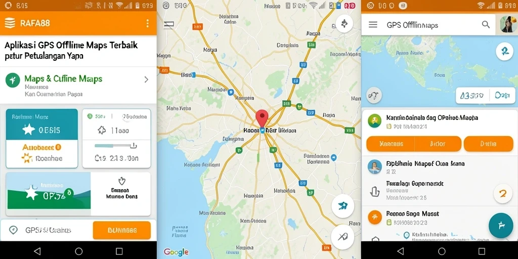 Antarmuka pengguna RAFA88 menampilkan peta GPS Offline yang jelas dan mendetail.