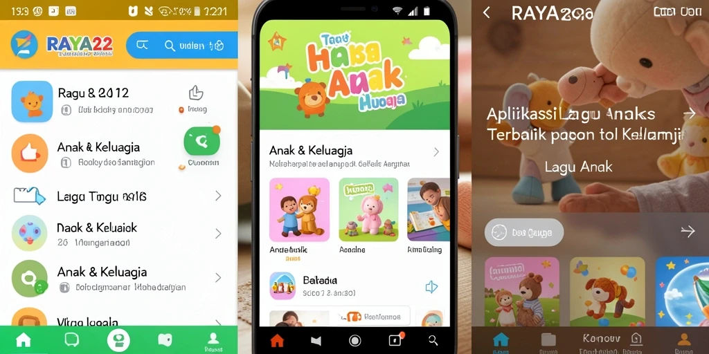 Tampilan antarmuka aplikasi RAYA22 yang ramah anak.