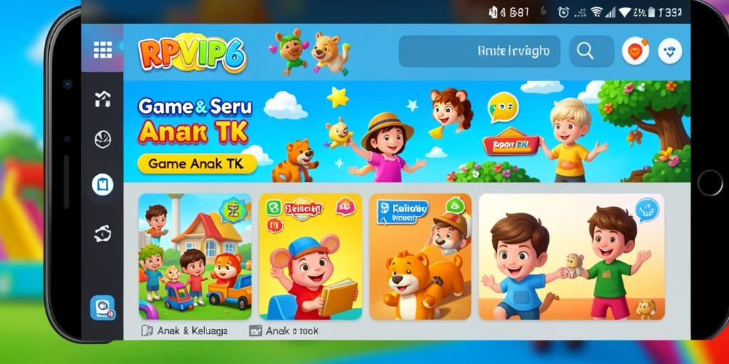 Screenshot utama RPVIP6 menampilkan antarmuka permainan edukatif yang ceria.